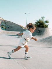 Mini banane enfant damier vert & écru - Les Rideuses