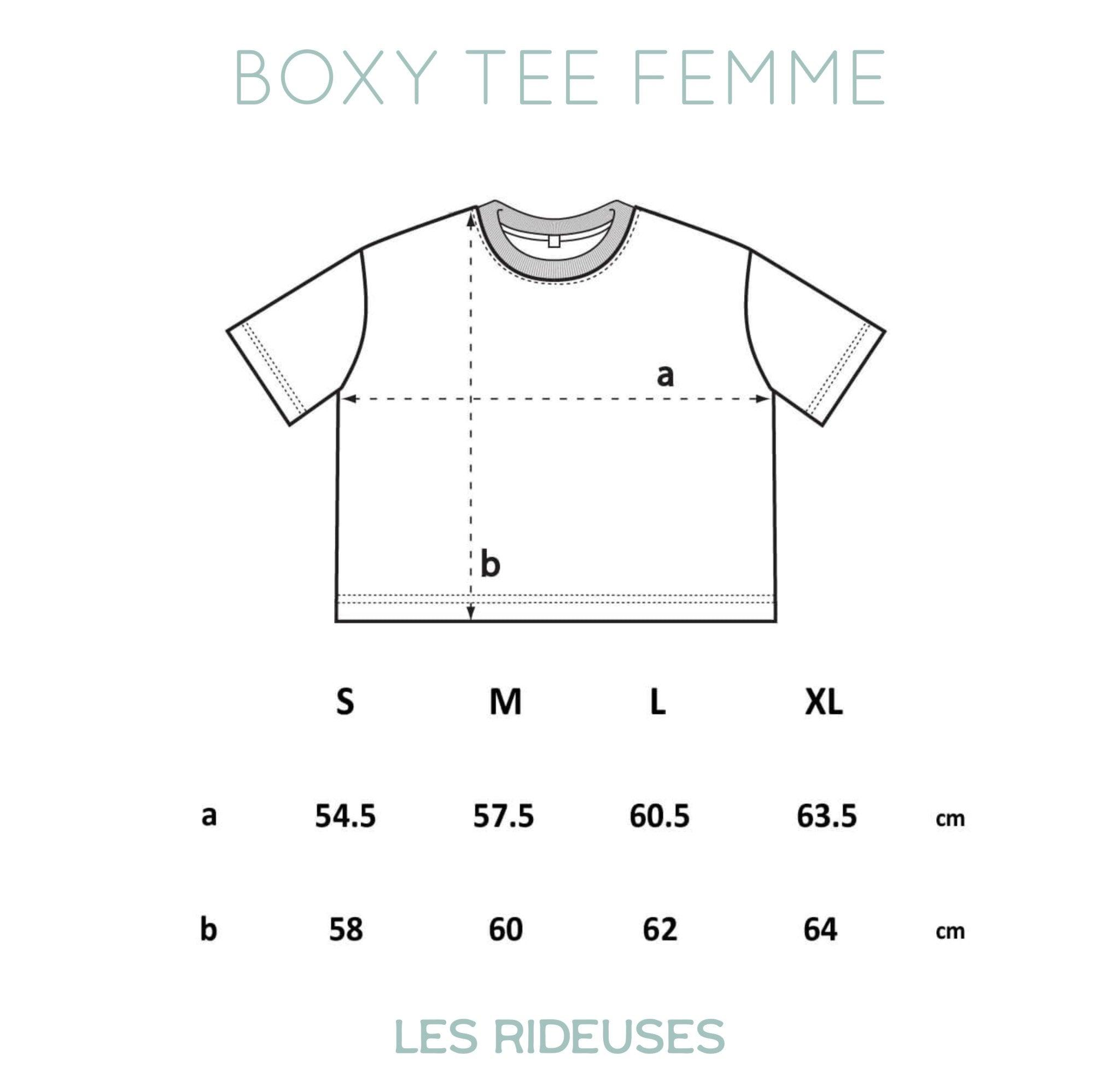 T-shirt boxy femme écusson brodé Free surfing - Les Rideuses